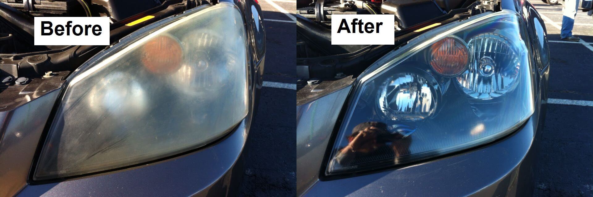 Headlight restoration before and after