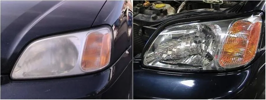Headlight restoration before and after